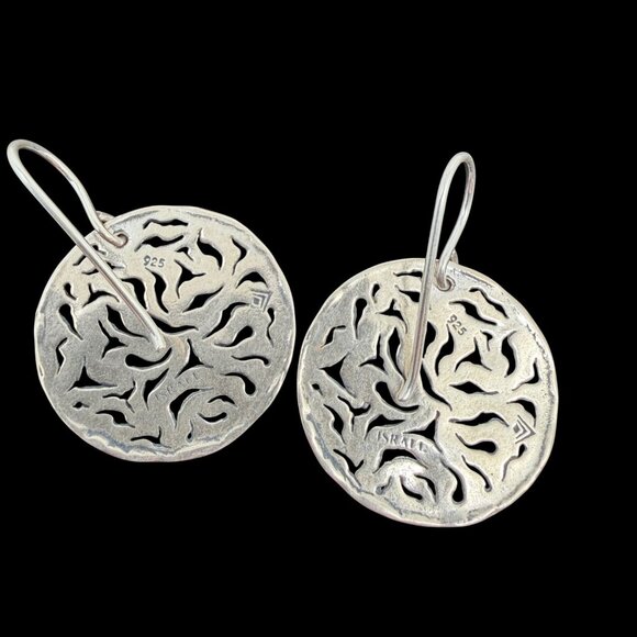 Silpada "Salta Escape" Cut-Out Circular Drop Earrings - .925 Sterling - Retired - Picture 2 of 4